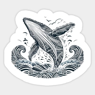 Tribal Humpback Whale Sticker